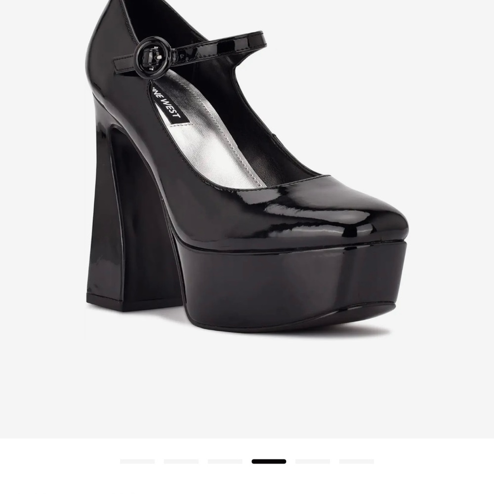Nine West Kares 3 Black Patent Leather Mary Jane Platform Heels NWT size 7.5